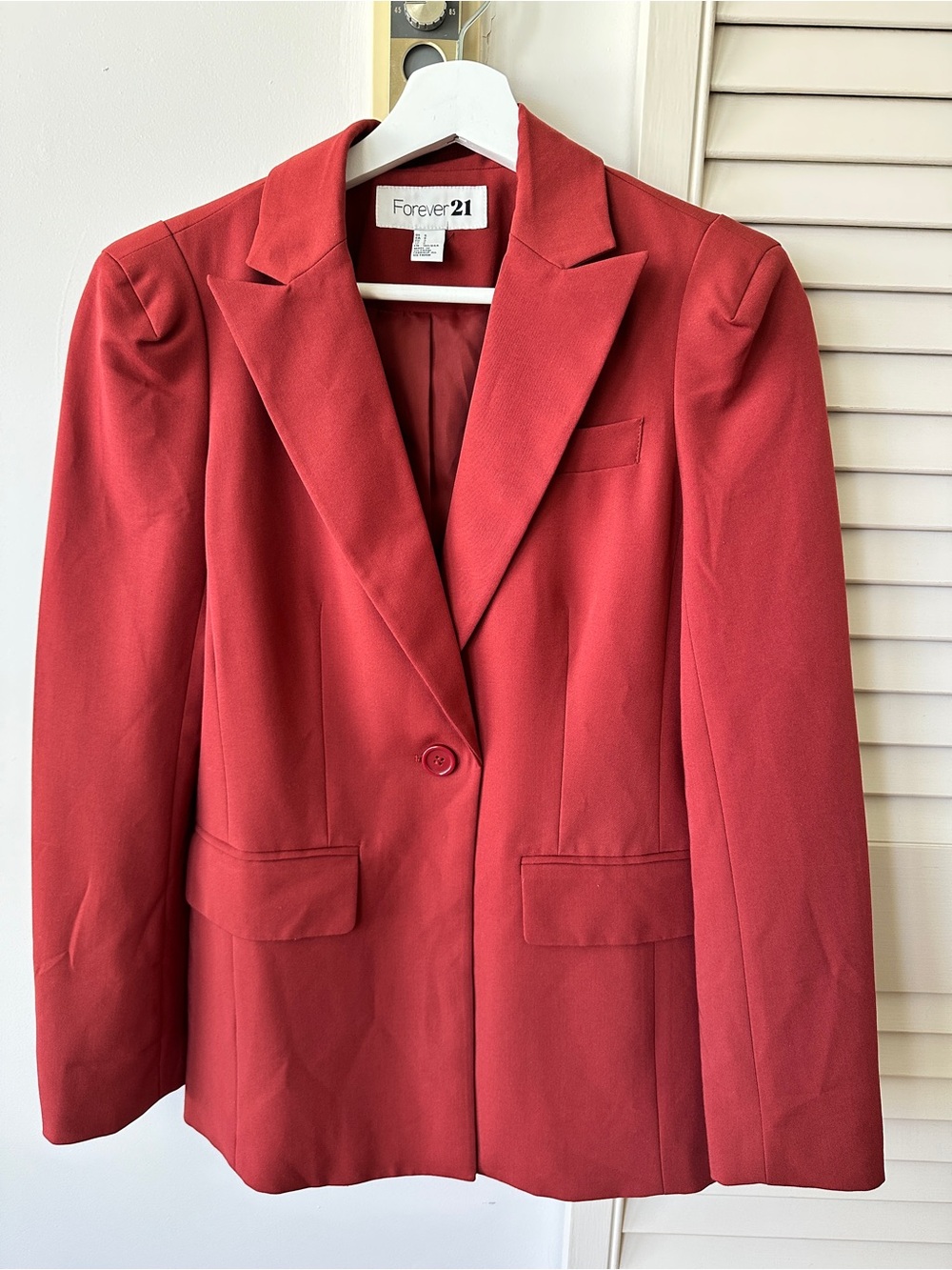 Forever 21 Brick Red Single-Button Blazer